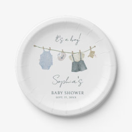 Prato De Papel É um Chá de fraldas de Aquarela de Roupas Simples