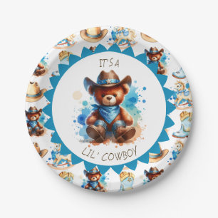 Prato De Papel É um menino Chá de fraldas do Garoto do Urso de
