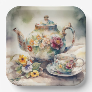 Prato De Papel É uma festa do chá