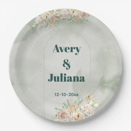 Prato De Papel Earthy Shades Flowers Boho Elegant Sage Green