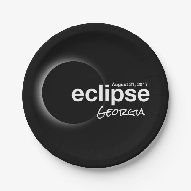 Prato De Papel eclipse 2017 Geórgia (Frente)