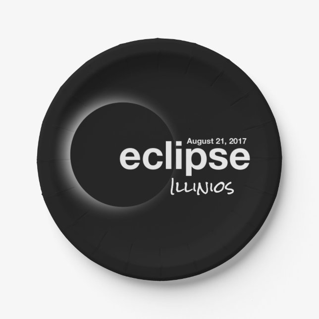 Prato De Papel eclipse 2017 Illinios (Frente)