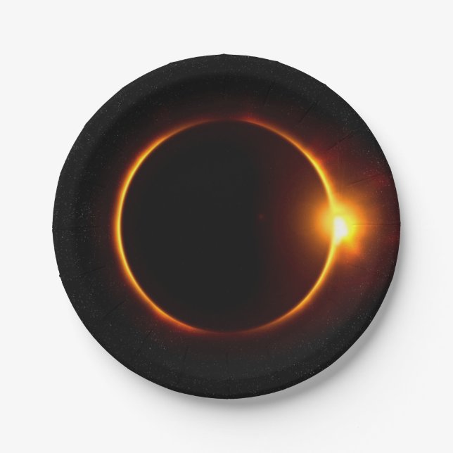 Prato De Papel Eclipse solar Sun escuro & lua (Frente)