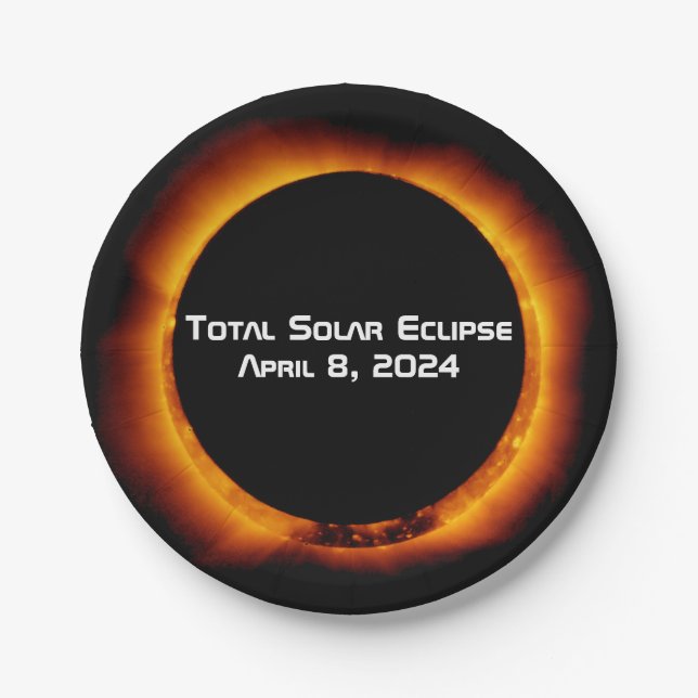 Prato De Papel Eclipse Solar Total 2024 (Frente)