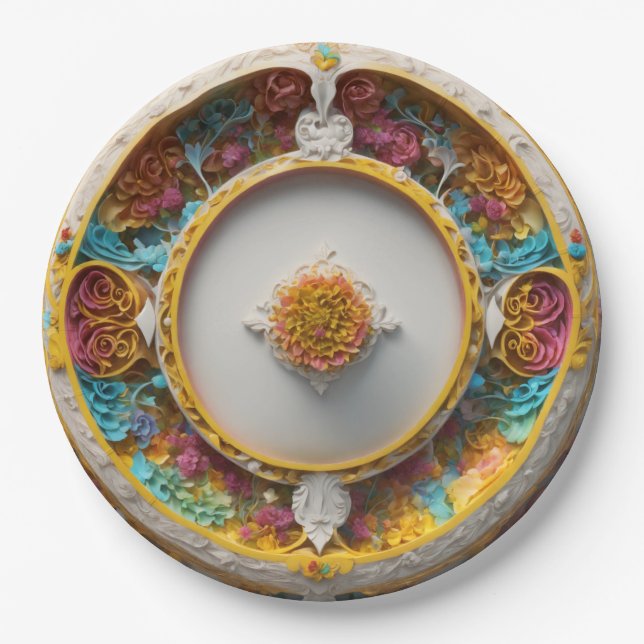 Prato De Papel Eco-Chic: Placas de papel sustentáveis para Gat de (Frente)