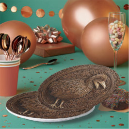 Prato De Papel "Ecos da Extinção: Arte de Madeira Dodo"