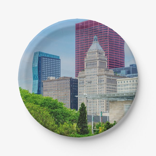 Prato De Papel Edifícios Em Chicago (Frente)