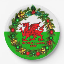Editar Ano do Welsh Flag Red Dragon Natal 9"