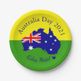 Prato De Papel Editar Texto Correspondente ao Dia 7 da Austrália