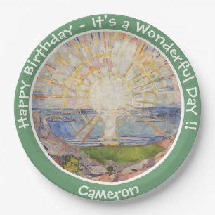 Prato De Papel Edvard Munch The Sun (Solen) - Itens de Partido Su