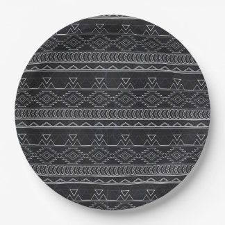 Prato De Papel Efeito Chalkboard Aztec Tribal Strips