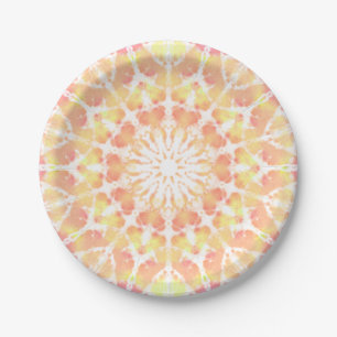 Prato De Papel Efeito colante boho na moda amarelo laranja