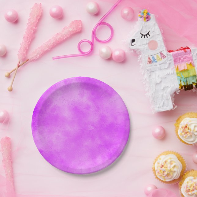 Prato De Papel Efeito de nuvem de na moda Storm Purple (Festa)