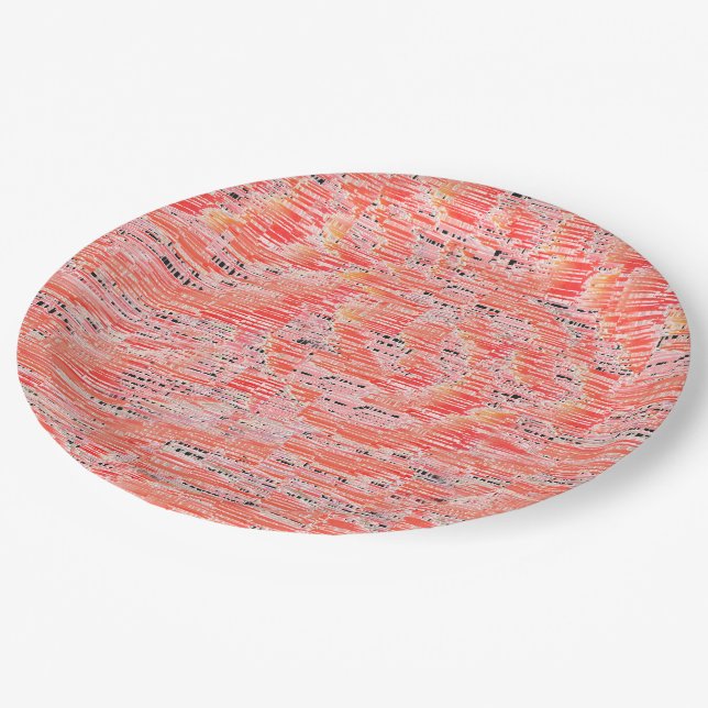 Prato De Papel Efeito mosaico estreito do salmão e do pêssego (Inclinado)