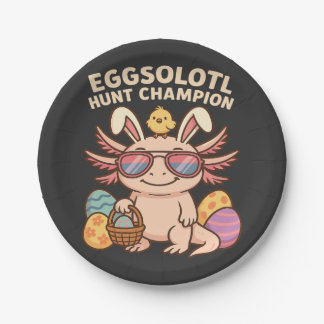 Prato De Papel Eggsolotl Hunt Champion - Engraçado Cute Axo