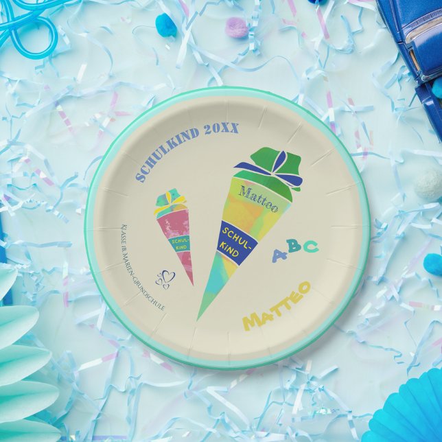 Prato De Papel Einschulung Feier Schulkind Einschulungsfeier 2024 (Criador carregado)