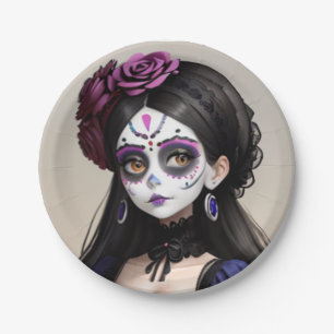 Prato De Papel el Día de los Muertos - Mulher bonita