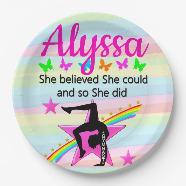 PRATO DE PAPEL ELA ACREDITAVA QUE PODERIA GYMNAST DESIGN (Frente)