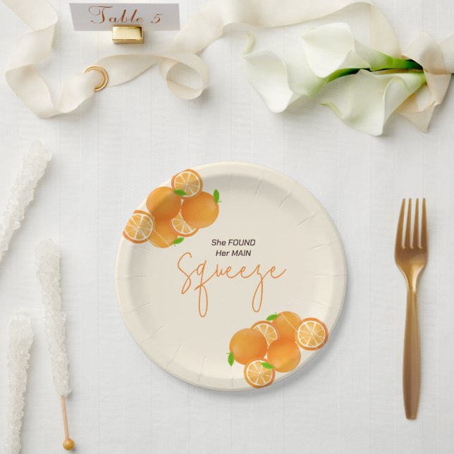 Prato De Papel Ela Encontrou Seu Chá de panela De Apertar (Casamento)