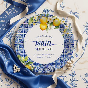 Prato De Papel Ela Encontrou Seu Esposo Lemons Chá de Noiva