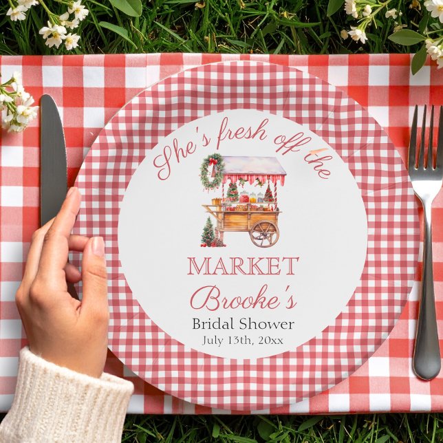 Prato De Papel Ela está fresca do mercado Jantar de Noivado de Na (Criador carregado)