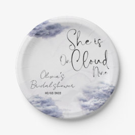 Prato De Papel Ela está na nuvem nove