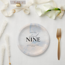 Prato De Papel Ela está no Paraíso Chá de Noiva Sonho Céu Pastel