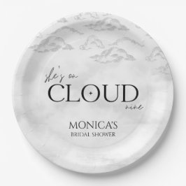 Prato De Papel Ela está no sétimo céu Elegante Chá de Noiva Sonha