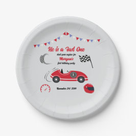 Prato De Papel Ele é um Carro Rápido de Raça Vermelha Festiva Ani