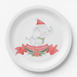 Prato De Papel Elefante Cute | Natal