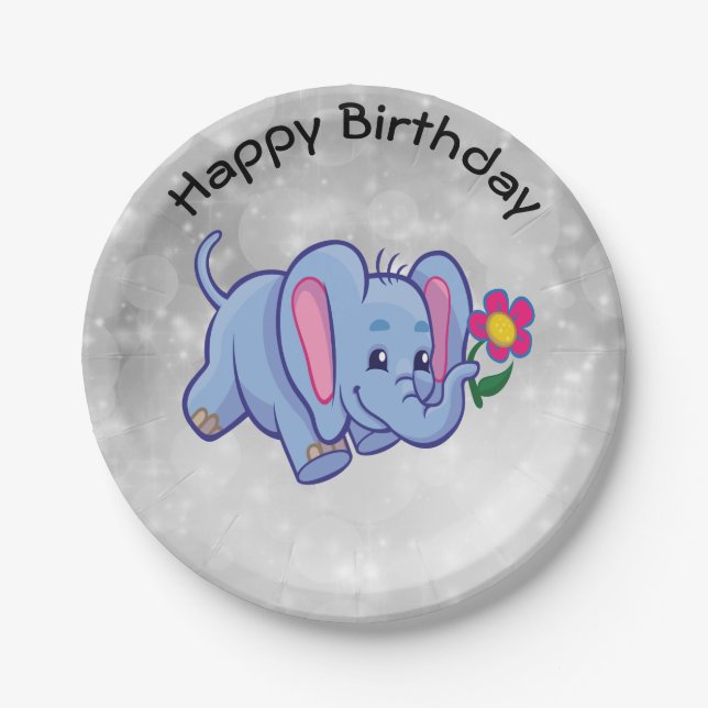 Prato De Papel Elefante de banda desenhada (Frente)