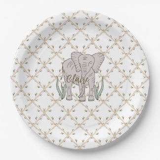 Prato De Papel Elefante e Bambu