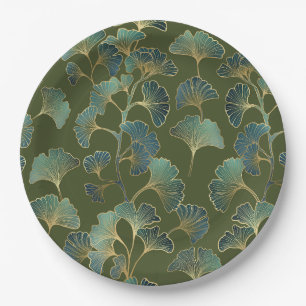Prato De Papel Elegância do Ginkgo Esmeralda – Botânica de Luxo e