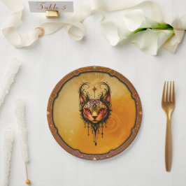 Prato De Papel elegância fundamental: um retrato de um gato