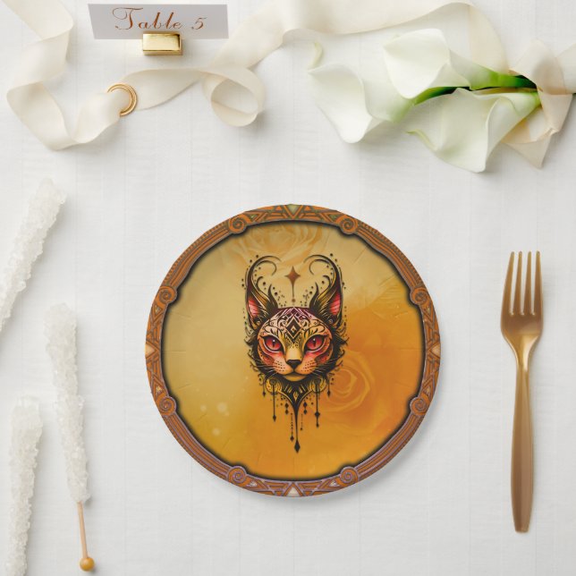 Prato De Papel elegância fundamental: um retrato de um gato (Casamento)