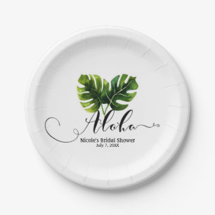 Prato De Papel Elegância Simples Folhas de Palmeira Tropical Casa