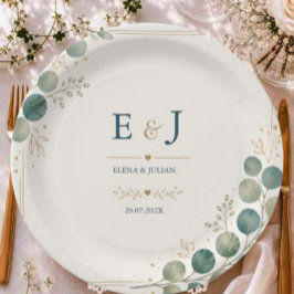 Prato De Papel Elegant Blue Eucalyptus