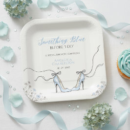 Prato De Papel Elegant Blue Heels Bridal Shower