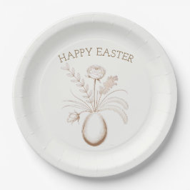 Prato De Papel Elegant Botanical Easter Brunch Paper Plates