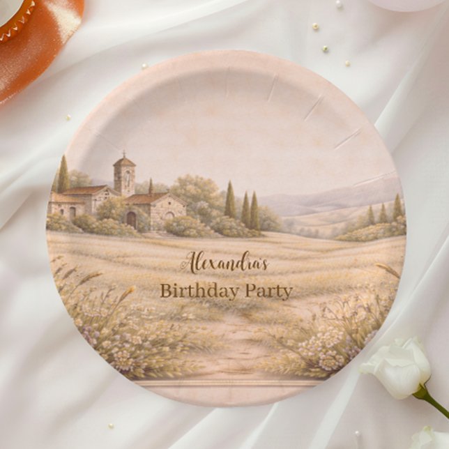 Prato De Papel Elegant Botanical Garden Birthday (Criador carregado)