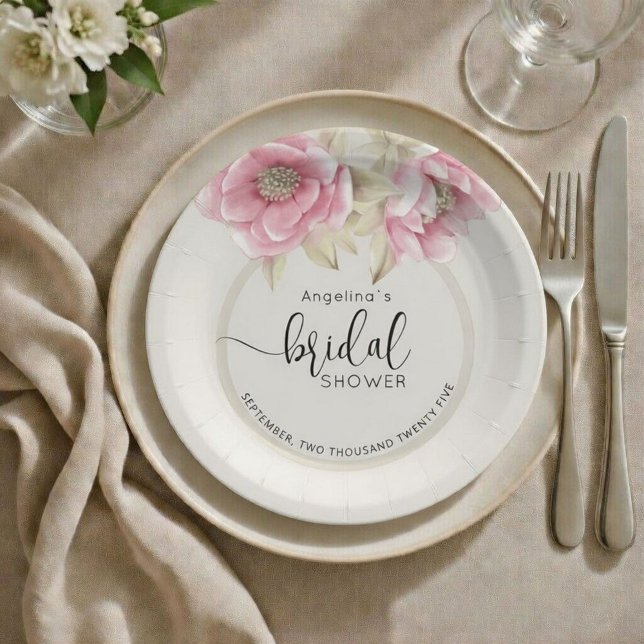 Prato De Papel Elegant Bride Shower Paper Plates (Criador carregado)