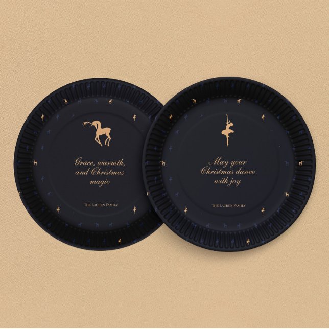 Prato De Papel Elegant classic dark blue paper plate (Criador carregado)