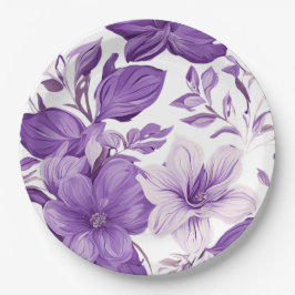 Prato De Papel Elegant floral pattern in purple tones