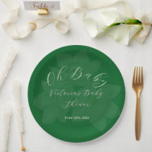 Elegant Forest & Sage Green "Oh Baby" Name Shower