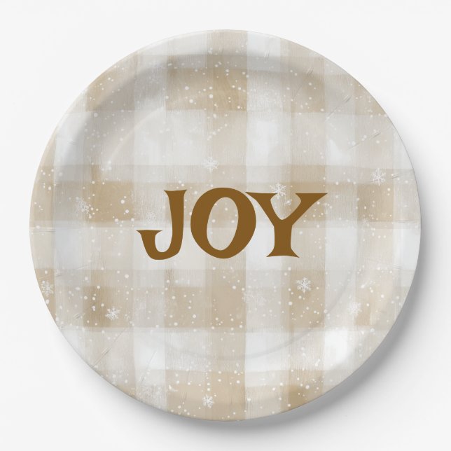 Prato De Papel Elegant Merry Christmas Text Paper Plates (Frente)