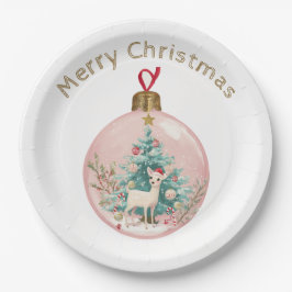 Prato De Papel Elegant Ornament Design & Custom Name Paper Plates