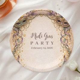 Prato De Papel Elegant Ribbon Mask Mardi Gras Masquerade