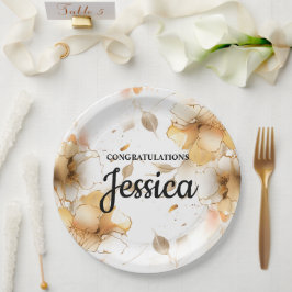 Prato De Papel Elegant Rustic Floral Baby Shower