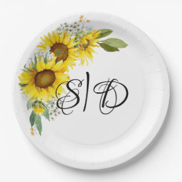 Prato De Papel Elegant typography sunflowers wedding
