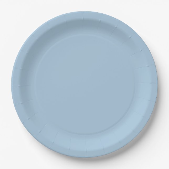 Prato De Papel Elegante azul céu (Frente)